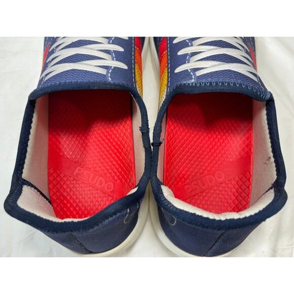 Psudo Court Blue Multicolor Slip On Stretch Sneaker Mens Size 13 - Picture 11 of 12